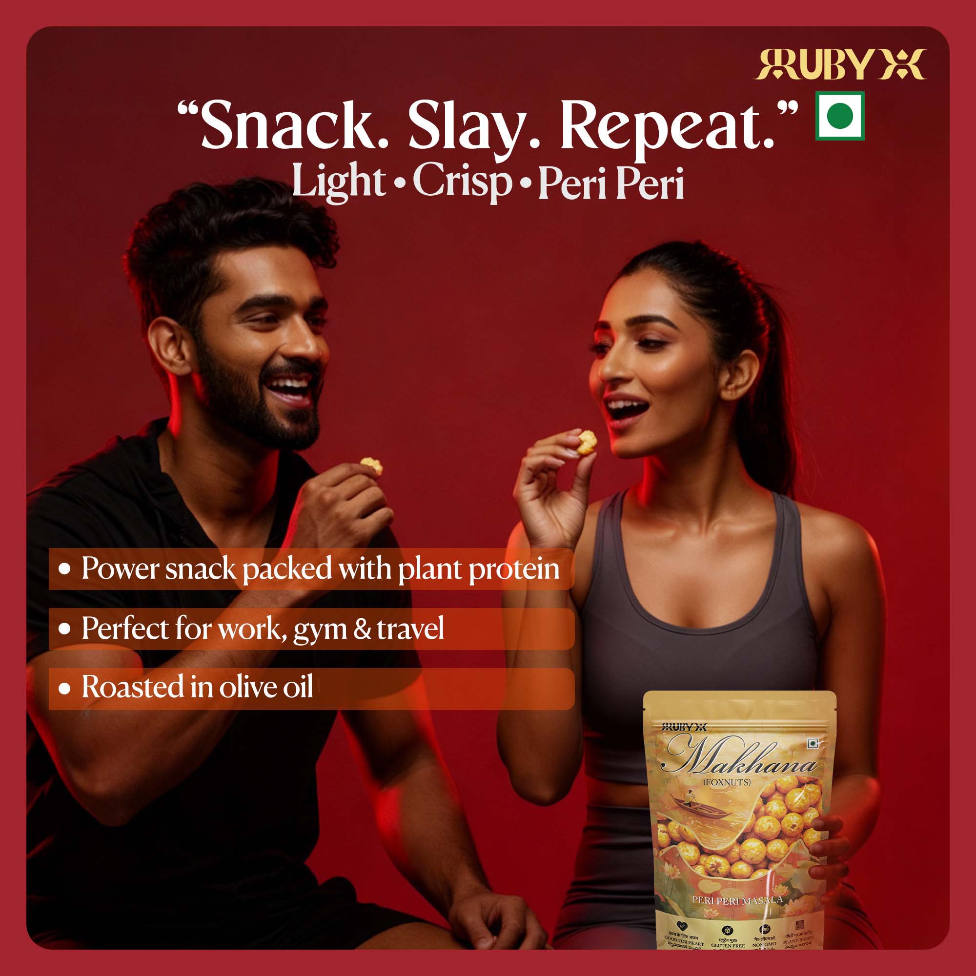 RUBYX Roasted Makhana Peri Peri 55g